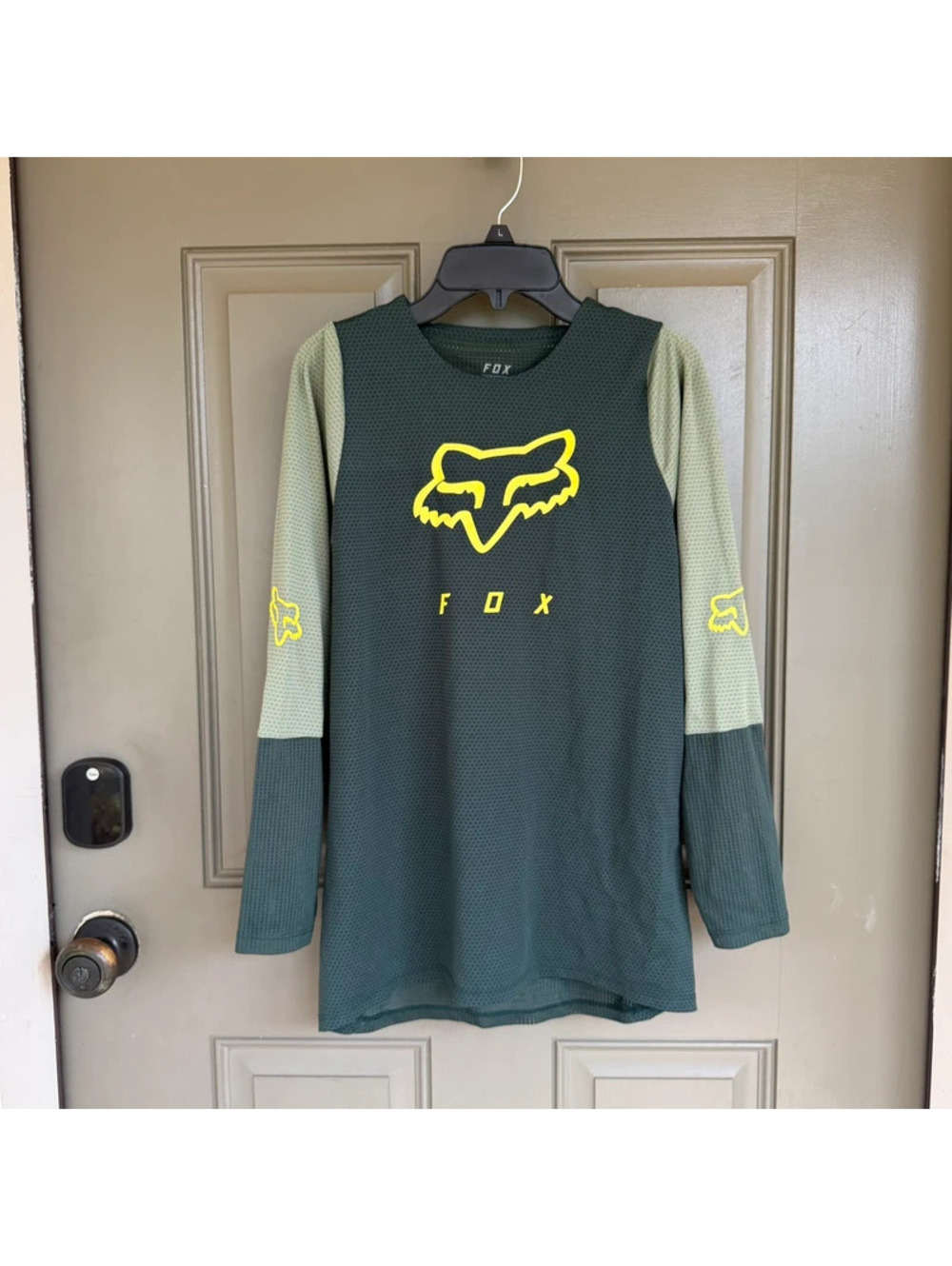 Fox Racing Youth Defend Long Sleeve MTB Jersey Green Neon Yellow Logo YXL